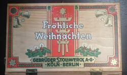 Stollwerck wooden box fröhliche weihnachten gebrüder stollwerck a.G cologne berlin