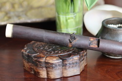 Antique 19th century marked Chinese pipe bone and bamboo