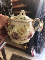 Zsolnay pillangó mintás porcelán cukortartó, pótlásnak.