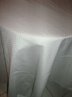 Beautiful light damask tablecloth with pale gray pattern