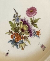 ANTIK ÓHERENDI 1884-1896 KÖZÖTTI PORCELÁN TÁNYÉR BOUQUET FLEUR VIRÁGCSOKOR DEKORRAL