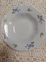 Zsolnay porcelán, kék barackvirágos 1db mély tányér