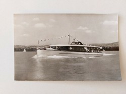 Régi képeslap Balaton fotó levelezőlap hajó