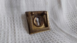 Antik bronz, vagy réz bútoralkatrész, fiókhúzó