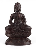 1N913 large carved exotic wooden Buddha statue 26.5 Cm