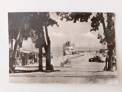 Old postcard 1959 Balaton photo postcard Badacsony boat station