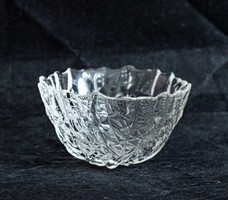 Waltherglas mid-century modern design üveg kínáló jégvirág minta - retro üvegtál - skandináv design