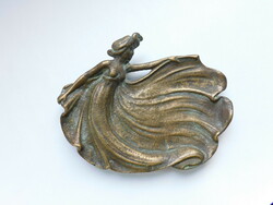 Art Nouveau copper business card holder bowl