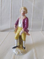 Baroque style porcelain boy figure, flawless, marked, 16 cm