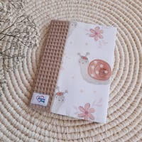 Health booklet cover, snail pattern, brown