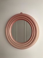 Retro kör alakú rózsaszín tükör