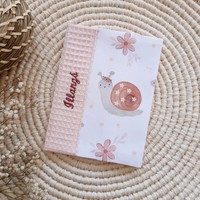Health booklet cover, snail pattern, pink