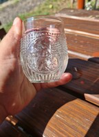 Retró óvodás ovis üveg pohár bögre kiskorsó törpés motívummal gyermek pohár