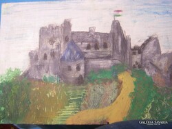 Hungarian painter xx. First half of the century: the Visegrád Castle oil, wood panel 30 x 20 cm