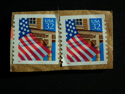1995. USA "Flag Over Porch"  párban, kivágáson - mint a képen