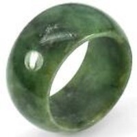 Real, 100% product. Natural oilgreen Thai jade wide wedding ring 41.14ct (19.7mm)
