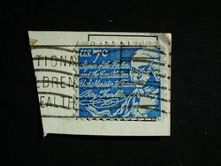 1972. Usa - benjamin franklin on cutout - stamped stamp