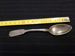 Engraved silver teaspoon