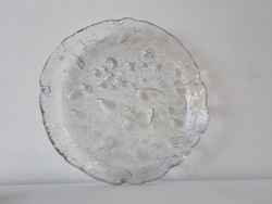 Kagylómintás skandináv stílusú  jégüveg kínáló- 30 cm