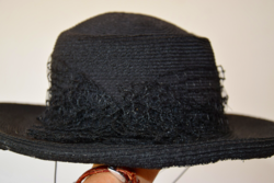 Korom fekete Szalma kalap kiegészítő kellék színház női