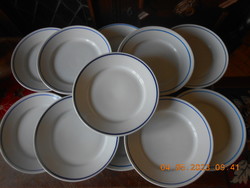 Zsolnay kék csíkos lapos tányér