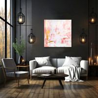 Red edit - pink gold passion n52 modern abstract 80x80cm