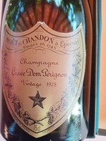 Vintage Moet et Chandon Dom Pérignon üres pezsgős üveg 1978-ból