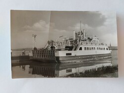 Old postcard Balaton photo postcard ferry boat port 1962