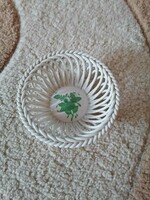 Herendi porcelán Apponyi Vert mintás fonott kosárka (2)