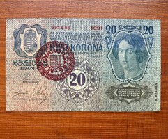 20 korona 1913 Magyar felülbélyegzéssel