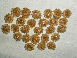 26 pieces of old appliqué gold-colored clothes decoration. 1.2 Cm