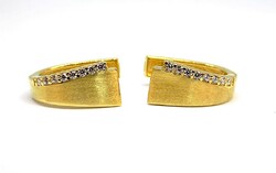 Matt-shiny stone gold earrings (zal-au105848)