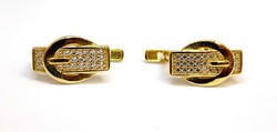 Studded gold earrings with stones (zal-au114032)