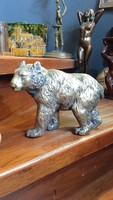 Grizzly bear sculpture in bronze, by the Austrian sculptor Bergman, 17 x 22 cm.