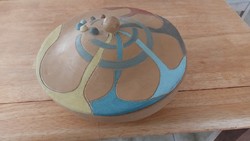 (K) handmade ceramic vessel, pot marked fatta a mano