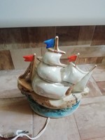 Ship's porcelain lamp shines very nicely in perfect condition