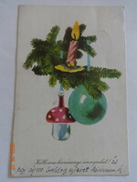 Régi grafikus karácsonyi üdvözlő képeslap - Darvas Árpád rajz