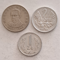 1974. Lengyelország 20, 2 és 1 Zloty, 3 darab  (368)