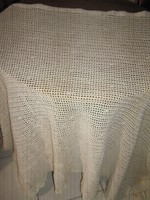 Vintage style antique crocheted needlework curtain