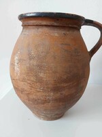 Antique huge old folk ceramic earthenware pot pot cooking pot jug silke