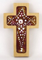 1O003 barkos bea : fire enamel crucifix