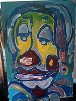 Miklós Cs. Németh: clown in blue 70x100 cm