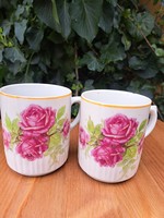 Zsolnay rose mugs