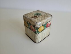 Old metal box Frankish coffee box with tulip pattern