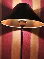Elegáns, egyedi asztali lámpa, fekete - arany színű burával, 57 cm magas