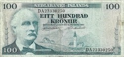 100 krónur 1961 marz 29 Izland 2.