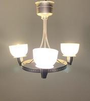 3-branch ikea chandelier lamp with round metal decoration