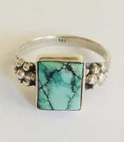 Silver ring turquoise size 55