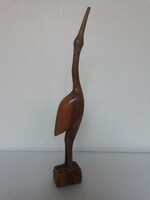 Carved wooden bird, heron 23 cm