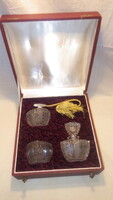 Cseh Sklo Bohemia kristály parfümös készlet dobozában